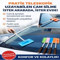 Teleskopik mop araç camı temizleyicisi temizlik bezi  50cm